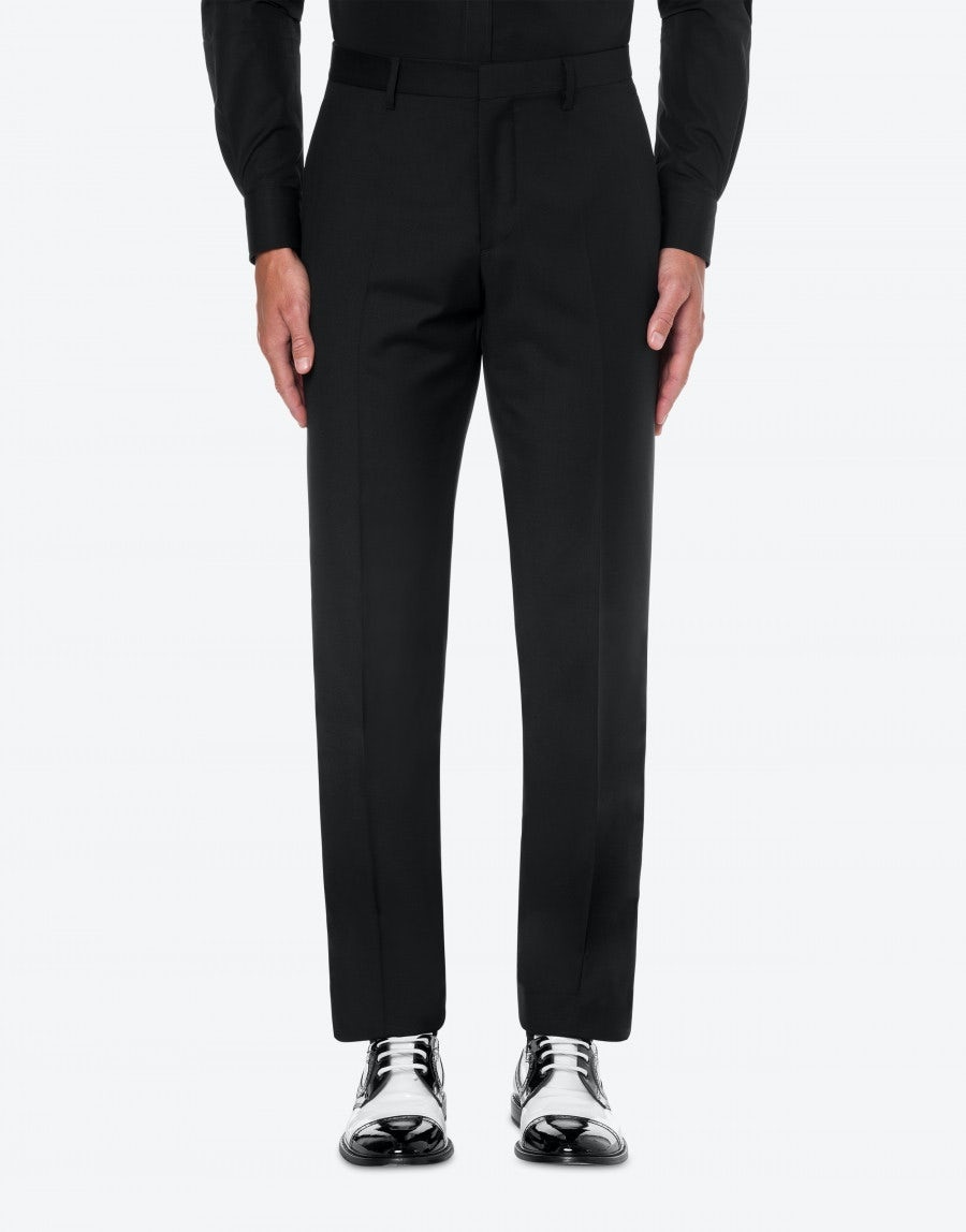 MOSCHINO COMICS WOOL CANVAS TROUSERS - 2