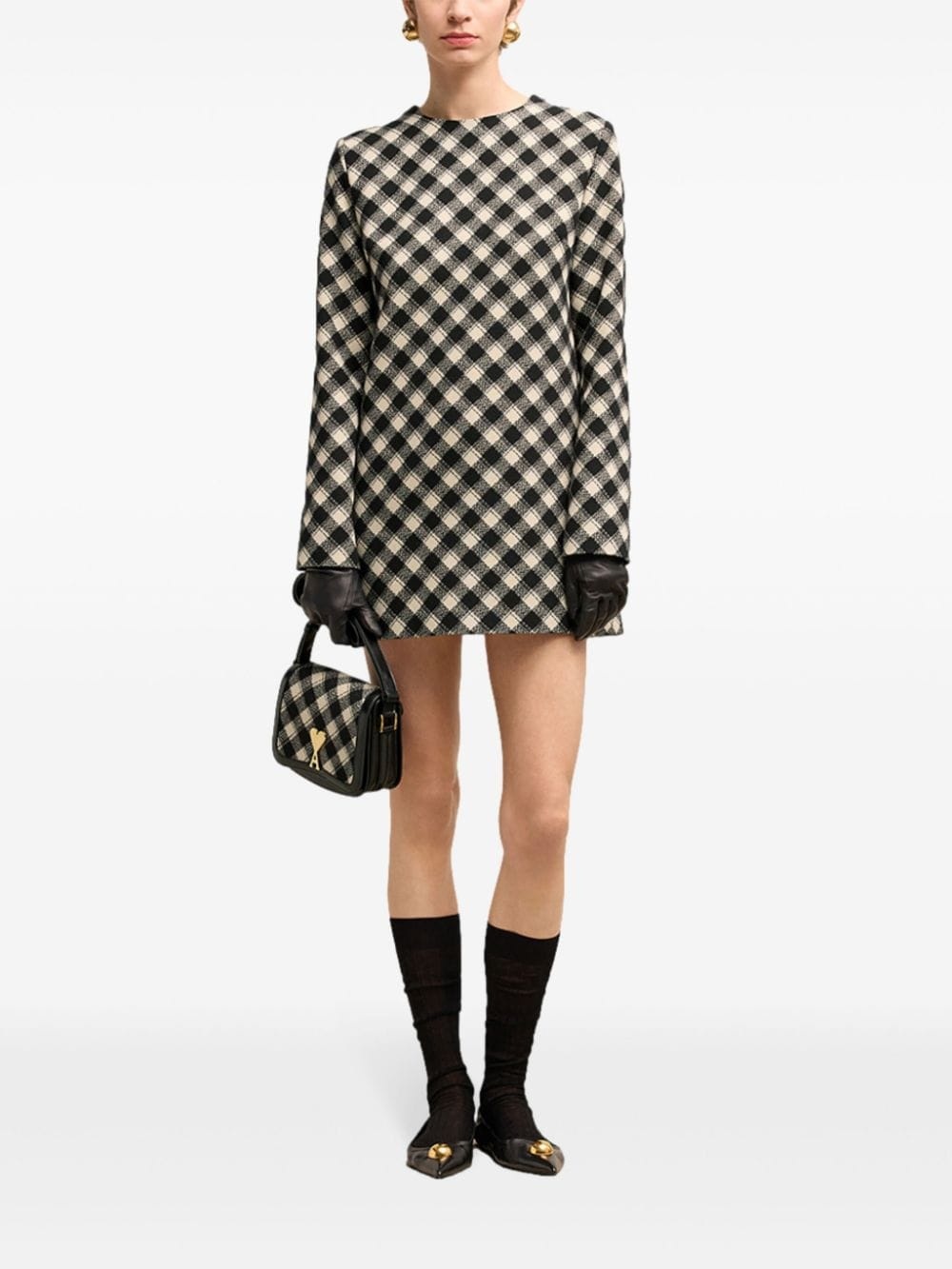 check-pattern mini-dress - 2