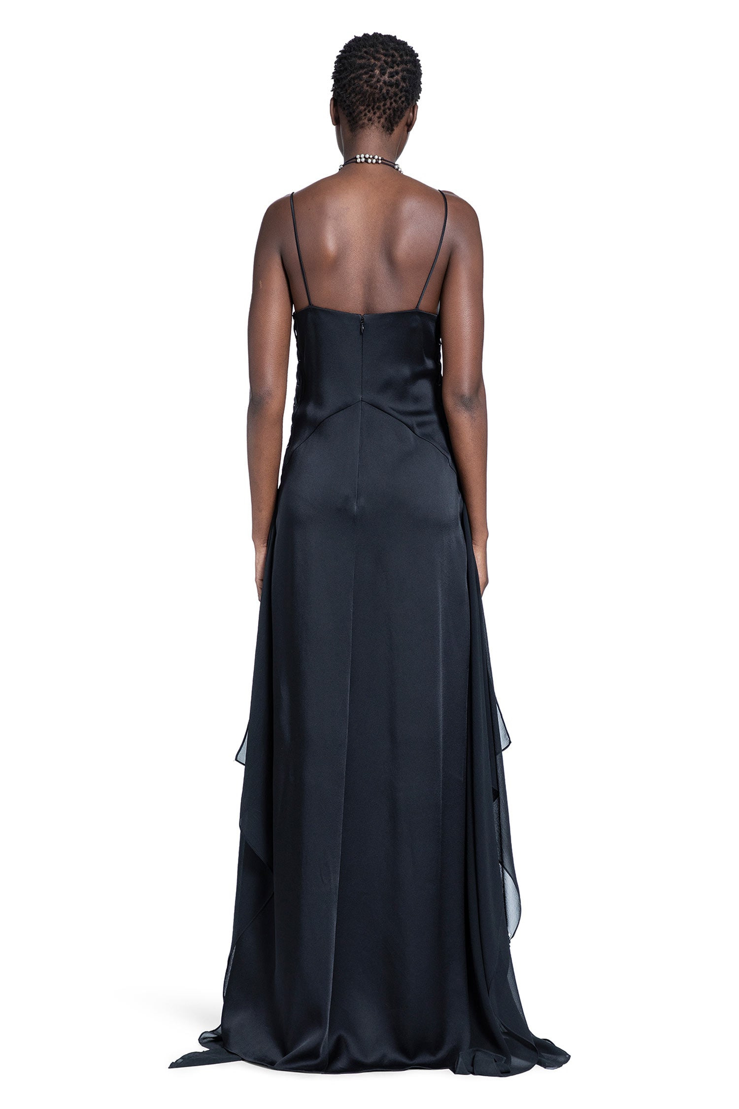 Ottilie Long Dress In Cady Satin - 3