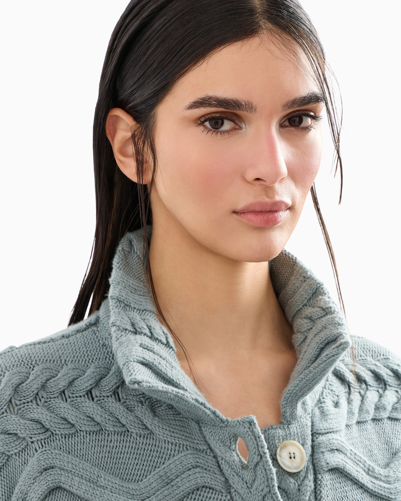 GIORGIO ARMANI NEVE CABLE-KNIT VIRGIN WOOL CARDIGAN - 5