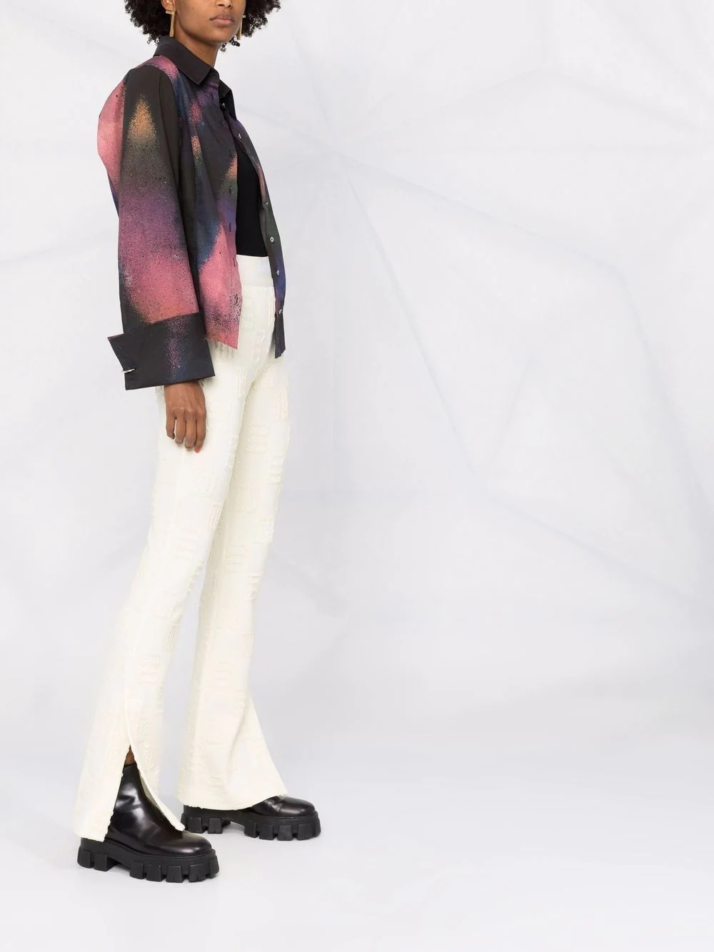 monogram flared leggings - 4