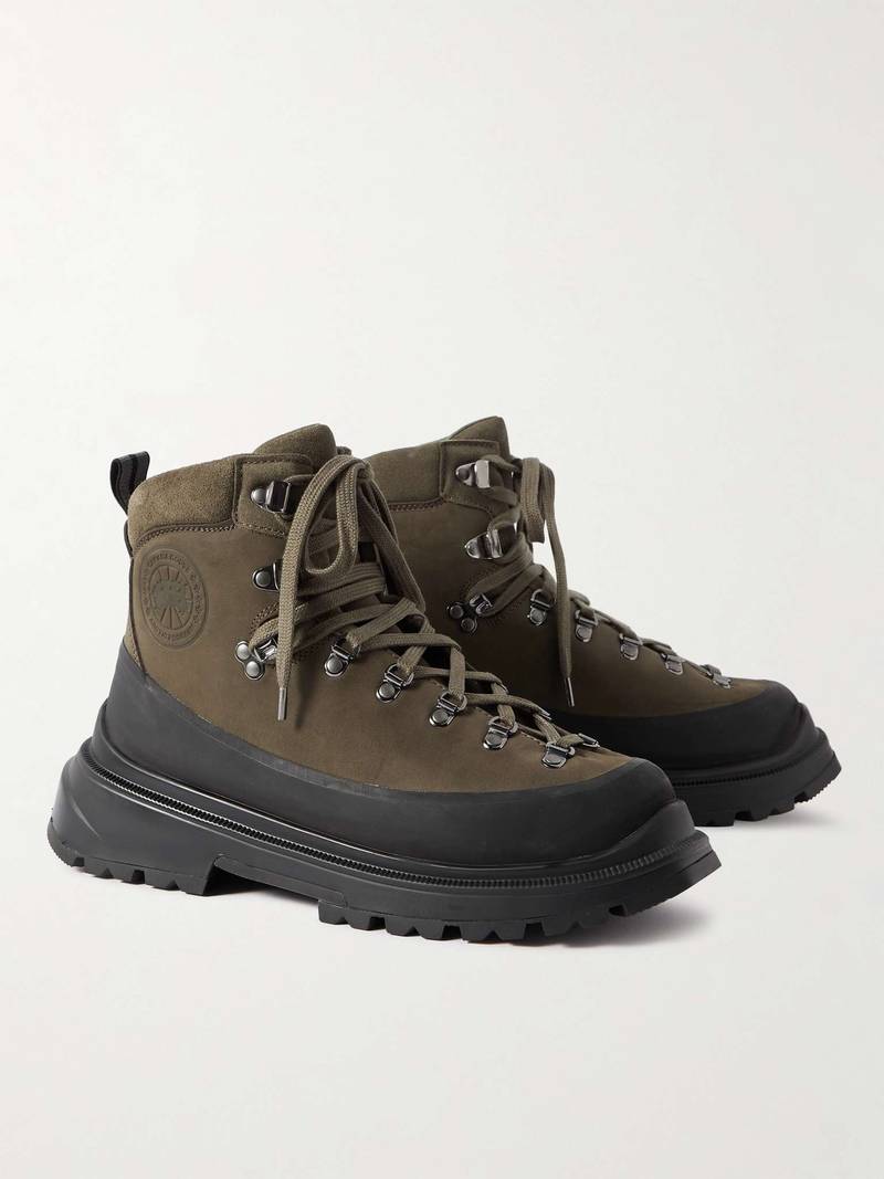 Journey Rubber and Nubuck-Trimmed Full-Grain Leather Hiking Boots 4