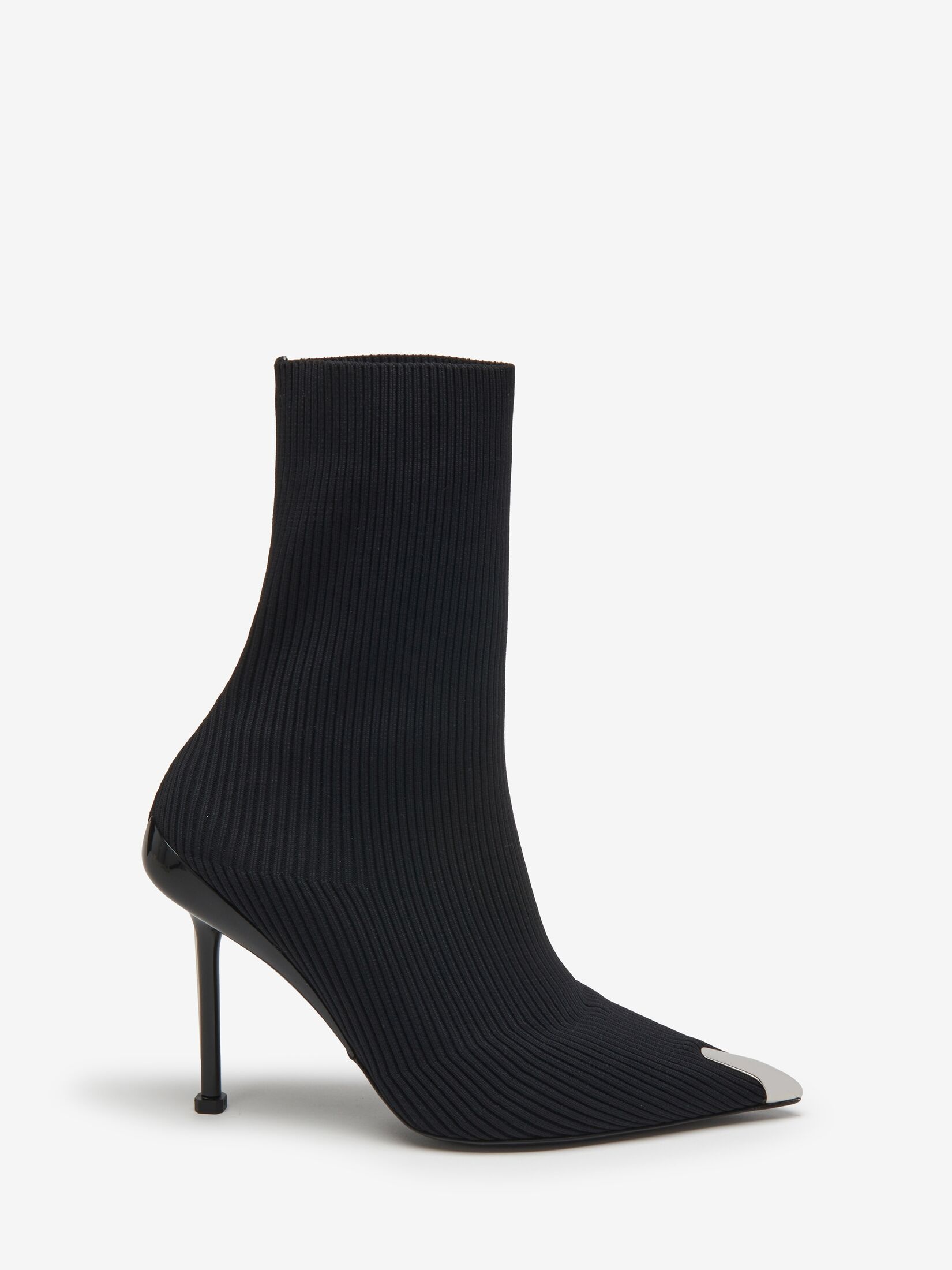 Women's Slash Knit Boot in Black/silver - 1