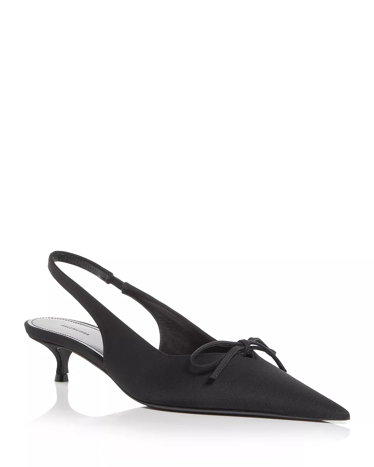 Women's Knife Bow Slingback Kitten Heel Pumps - 1
