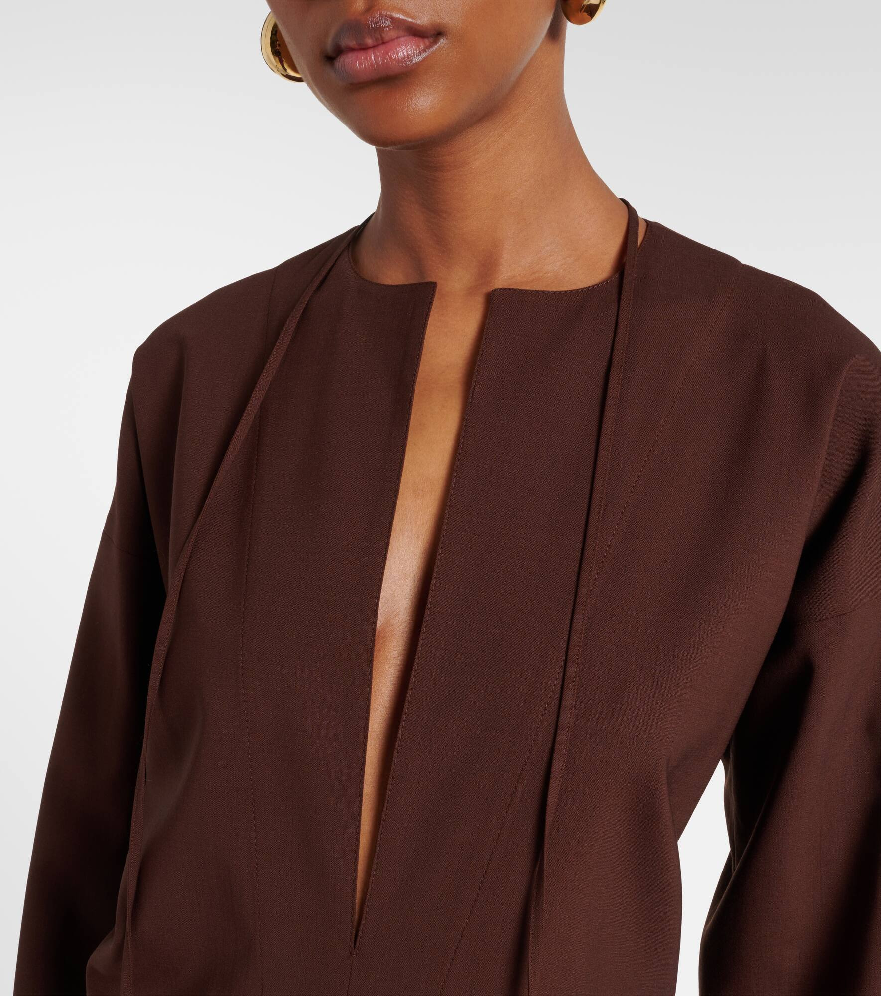 Horsebit wool-blend jumpsuit - 4