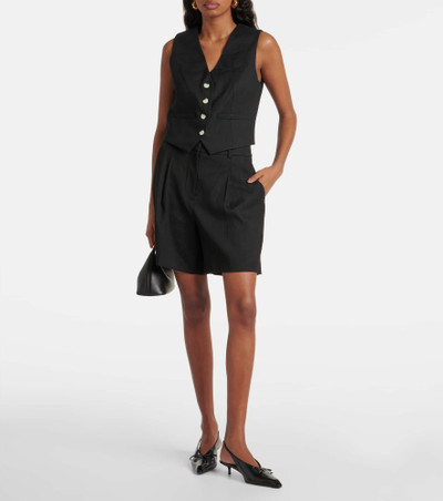 VERONICA BEARD Noemi high-rise linen-blend shorts outlook