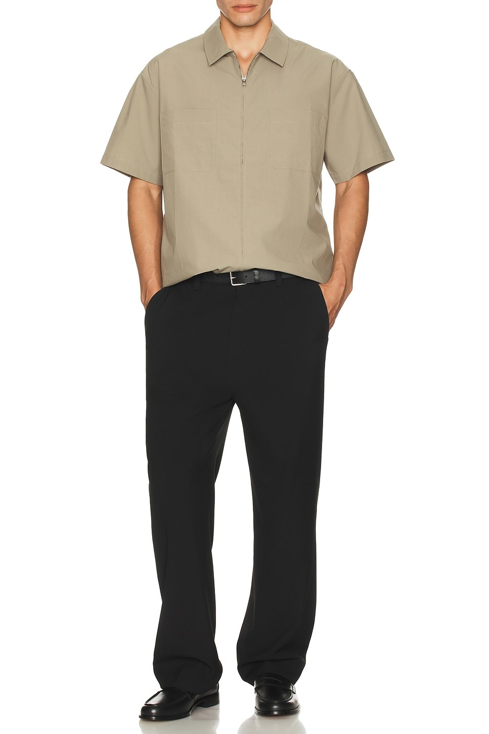 Light Poplin Zip Shirt - 4