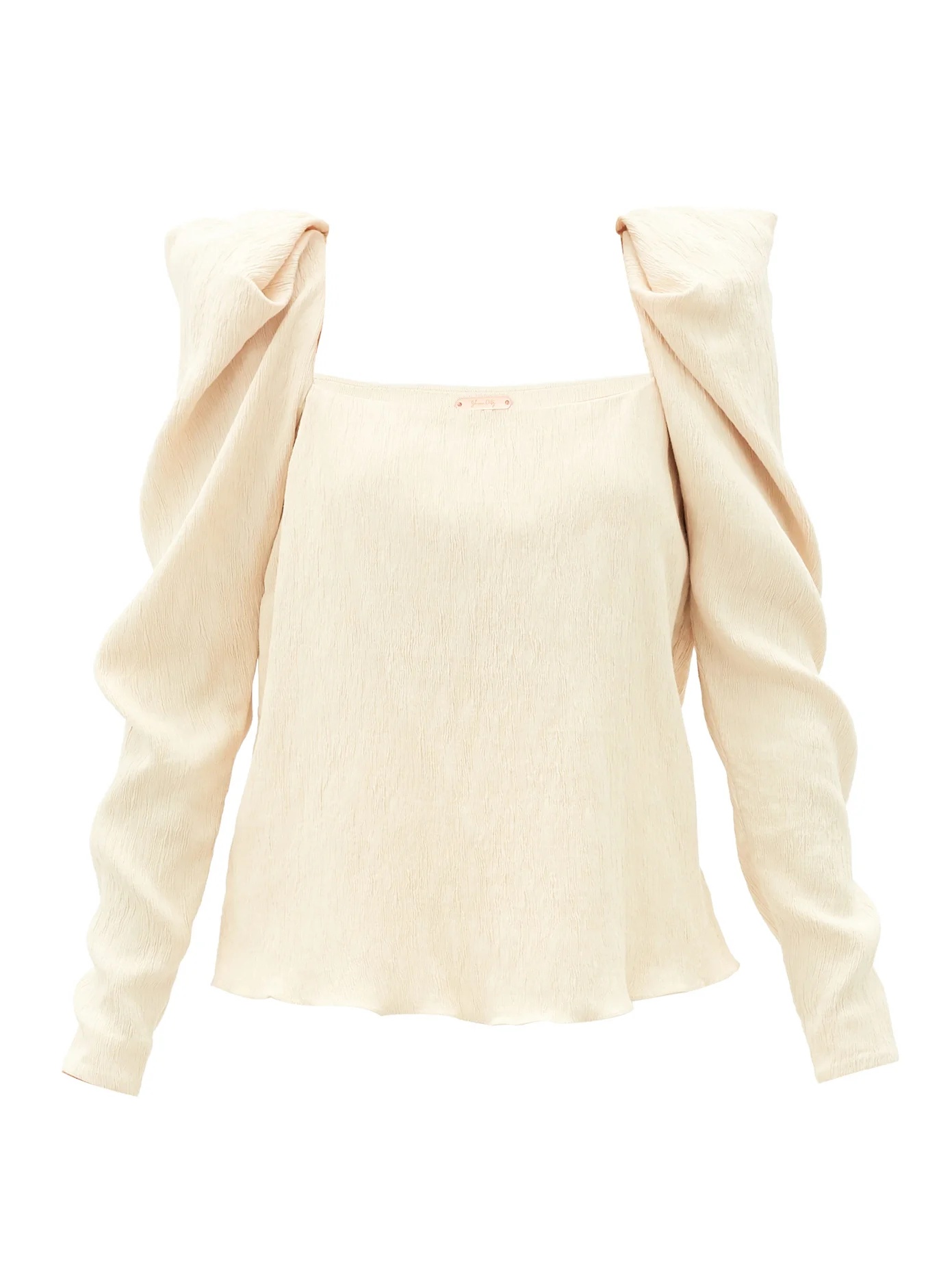 Grass Like Sand crinkled-crepe top - 1