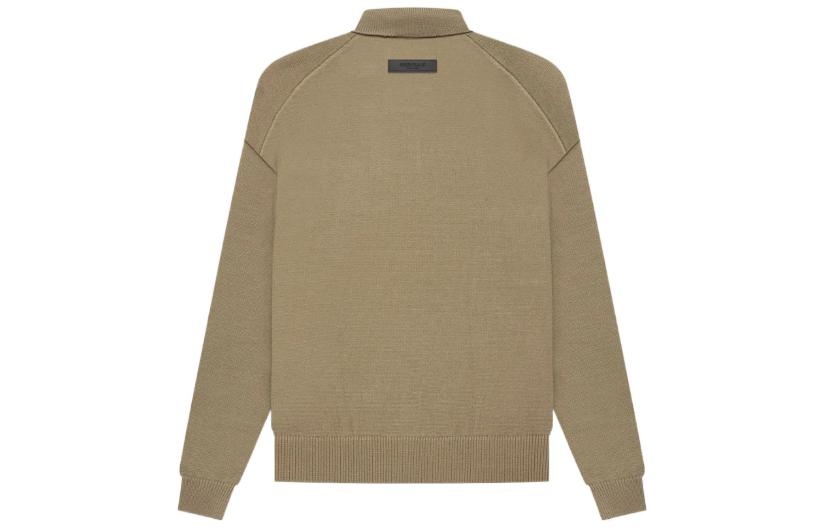 Fear of God Essentials SS22 Knit Long Sleeve Polo Shirt 'Oak' FOG-SS22-231 - 2