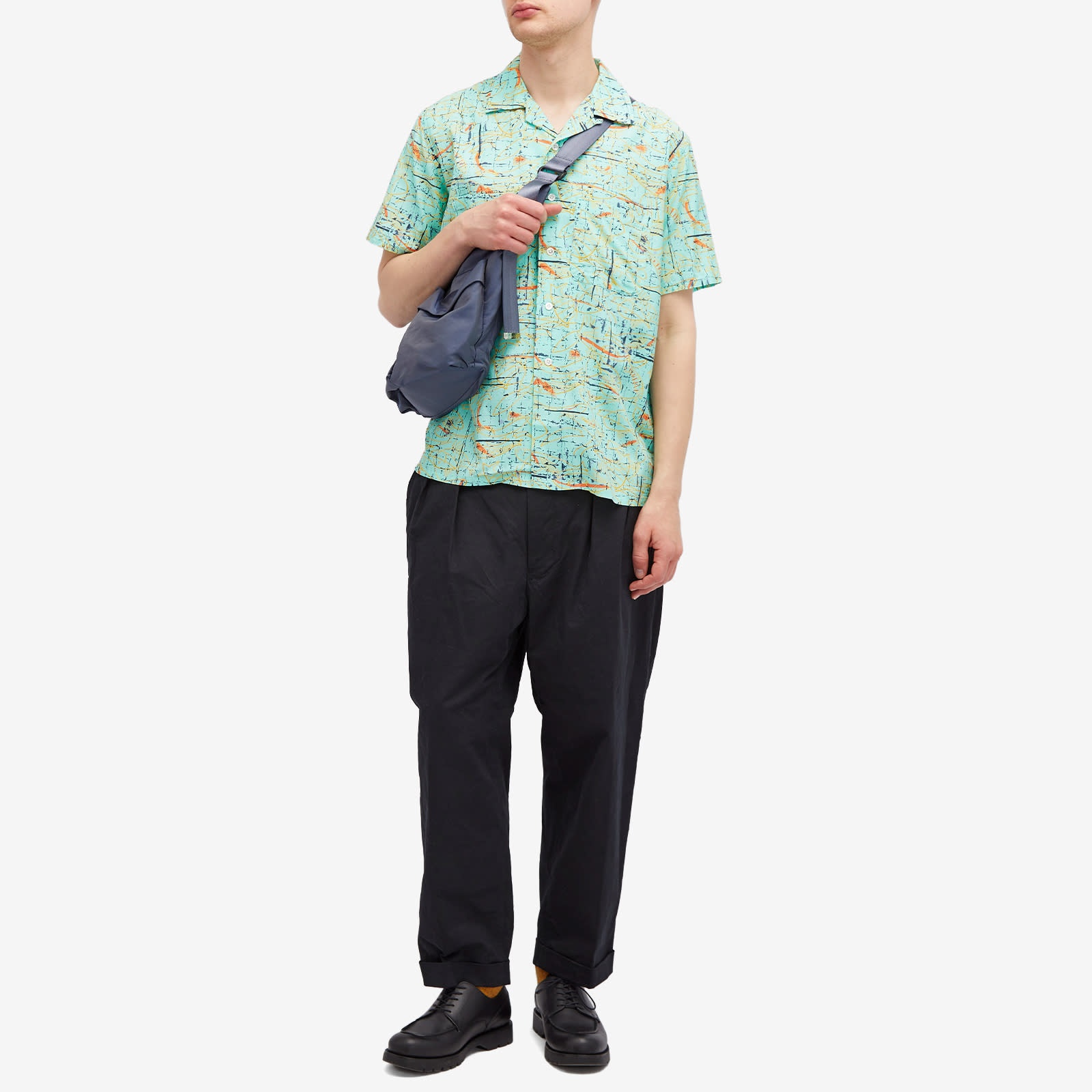 Beams Plus Open Collar Rayon Print Shirt - 4