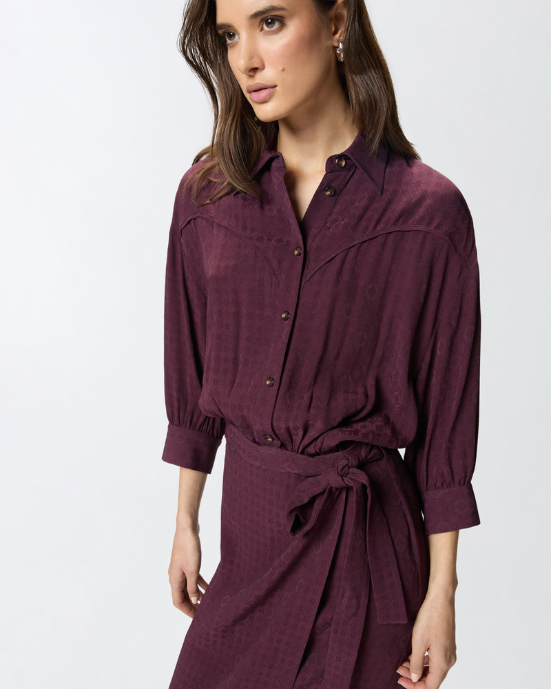 MIDI DRESS WITH SHIRT-STYLE TOP AND BELT 6