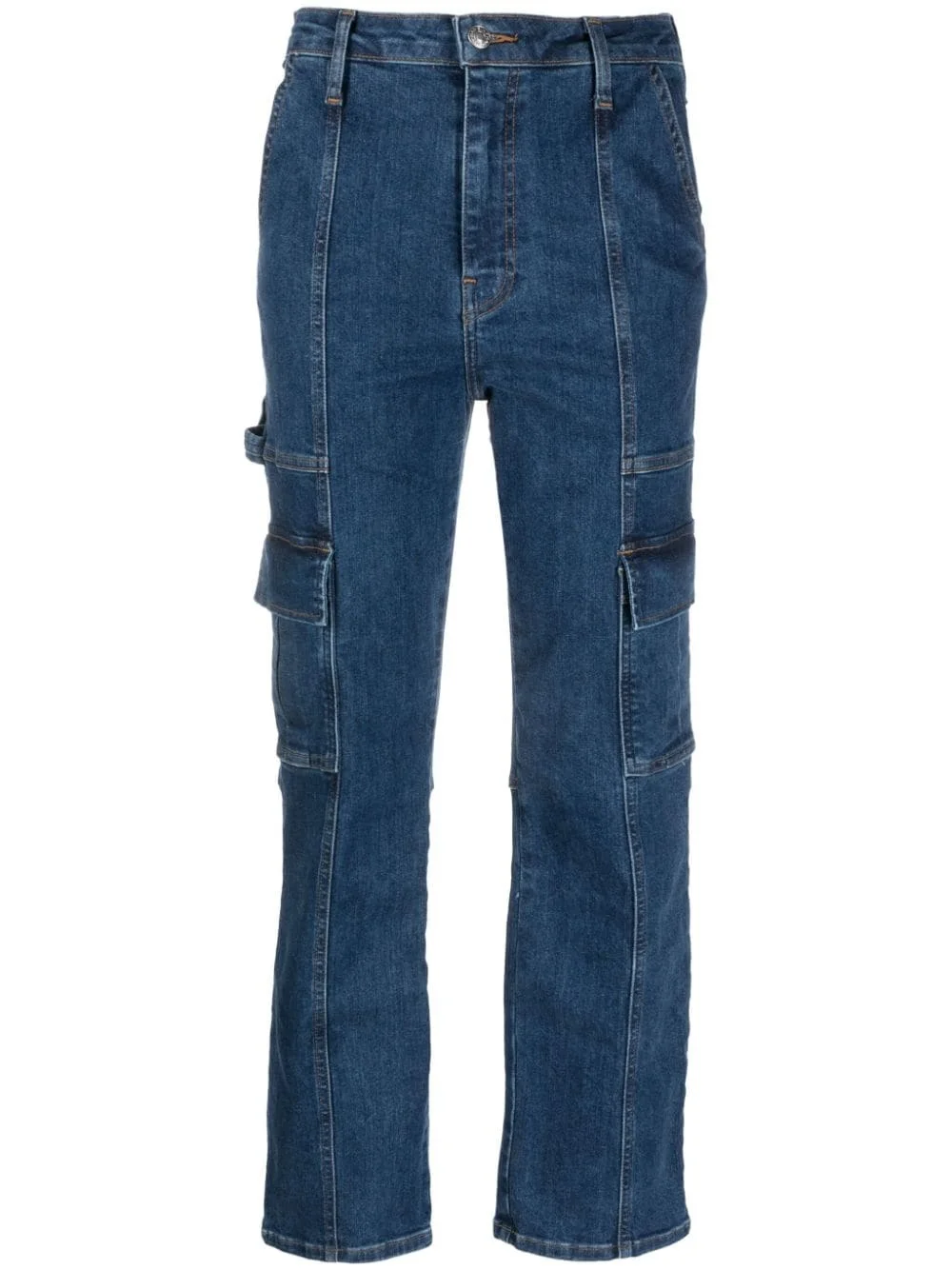 high-rise cropped-leg jeans - 1