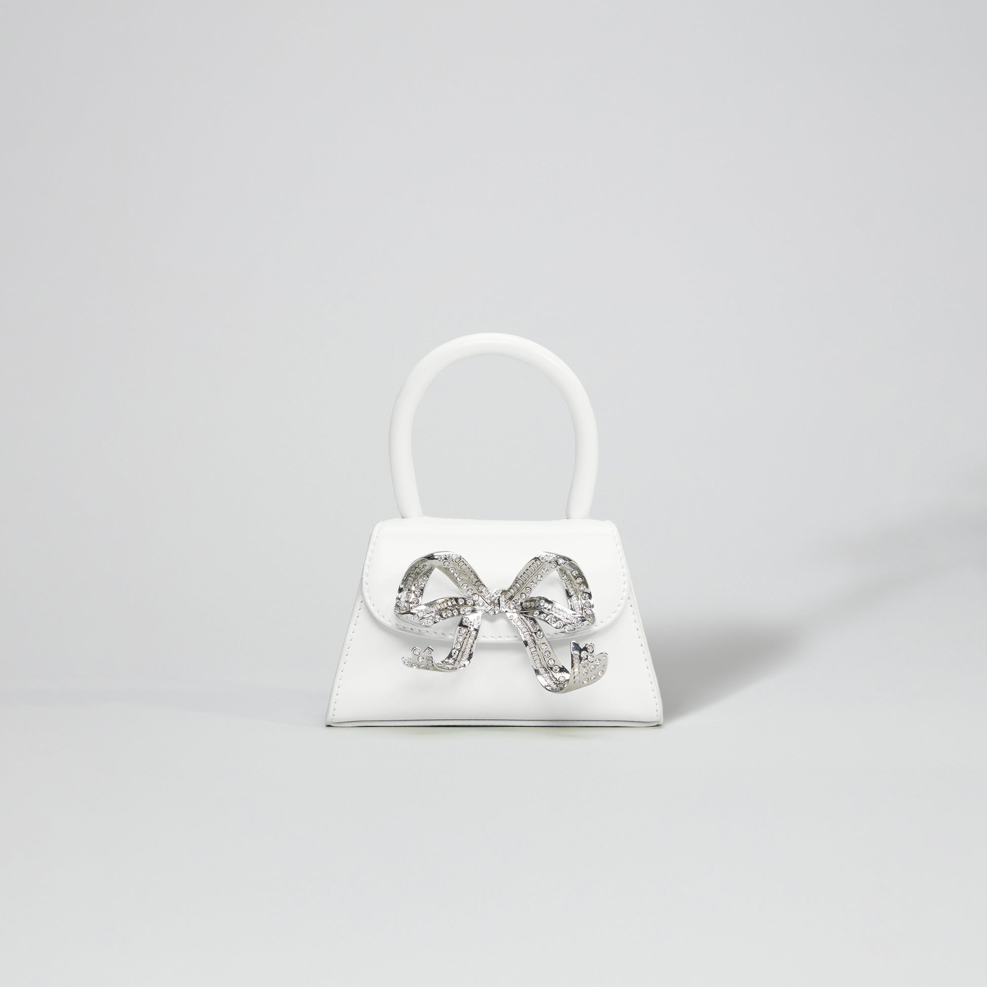 The Bow Micro in White with Diamanté - 1