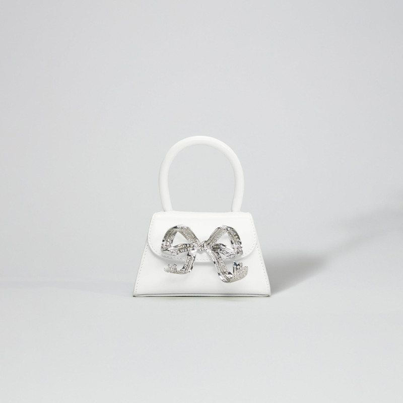 The Bow Micro in White with Diamanté 1