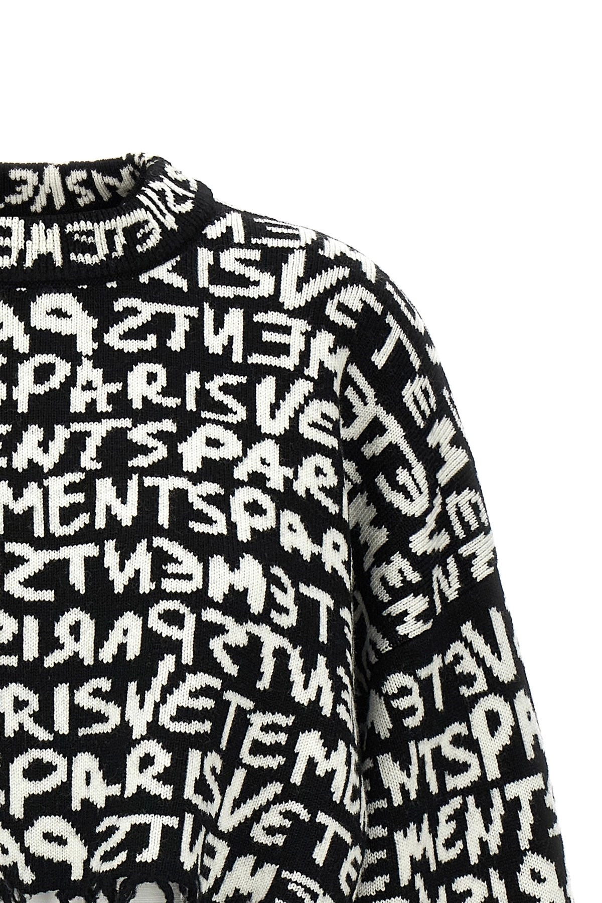 'Vetements Paris Monogram' cropped sweater - 4