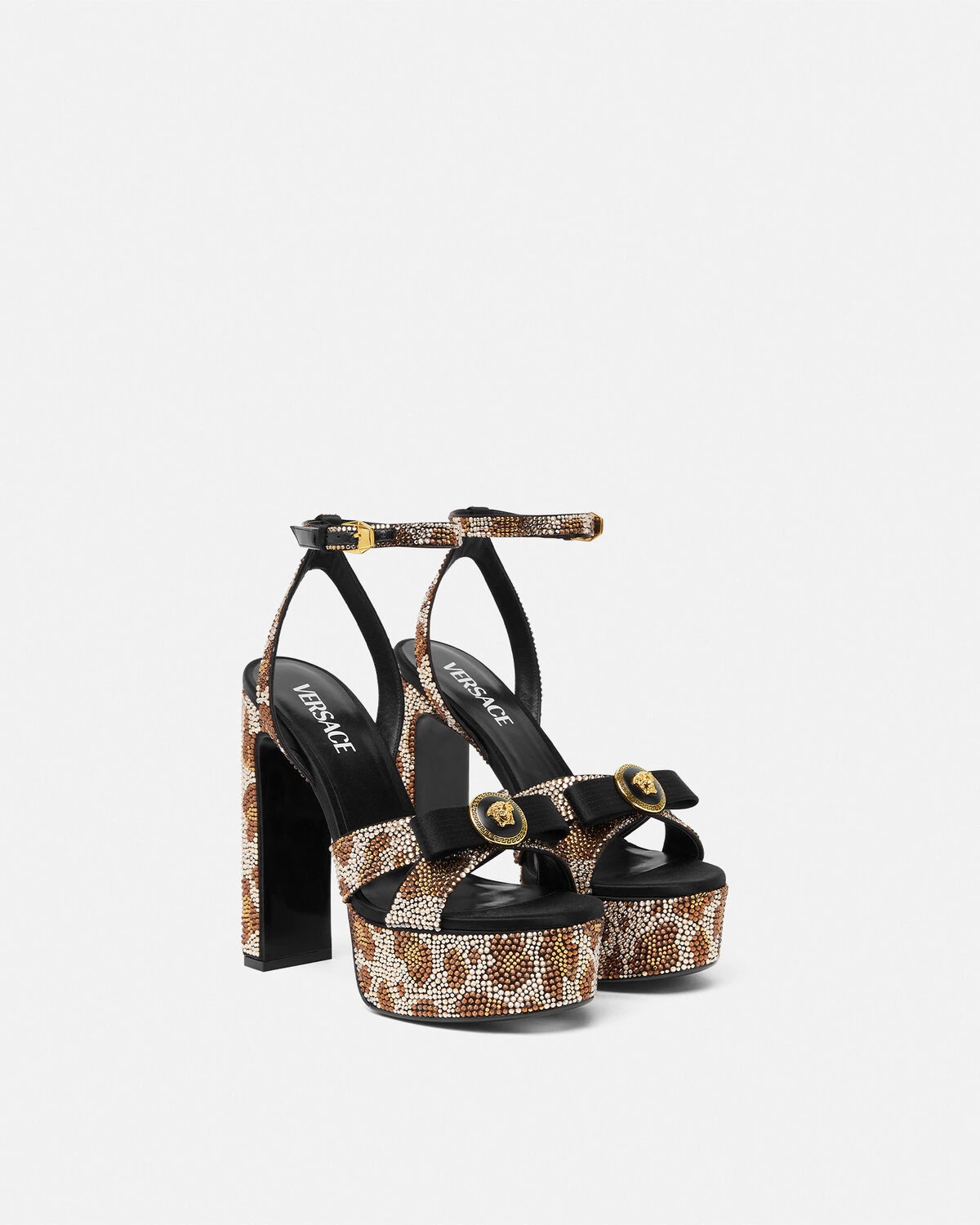 Gianni Ribbon Leopard Sandals 140 mm - 2