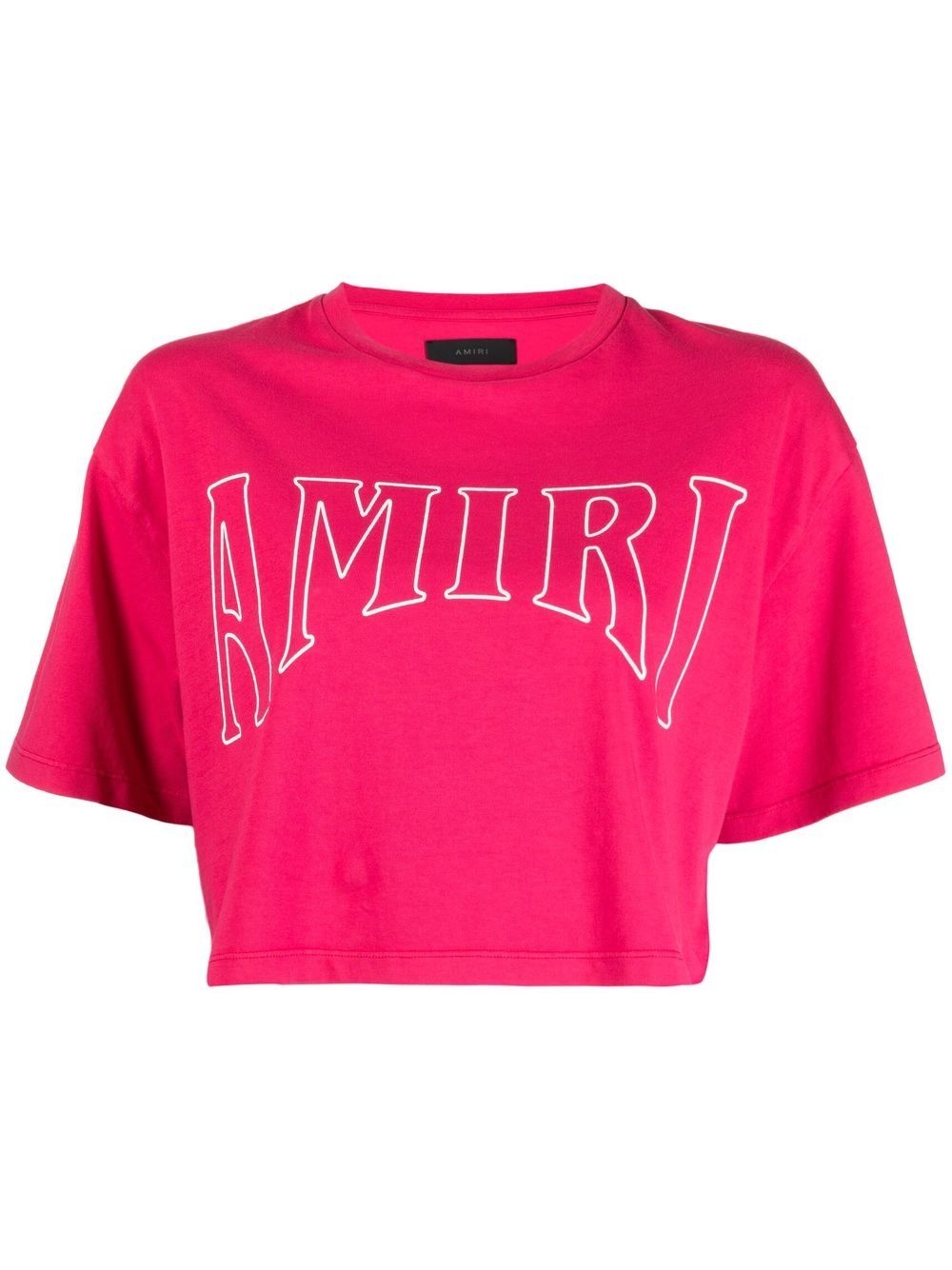 logo-print cropped T-shirt - 1