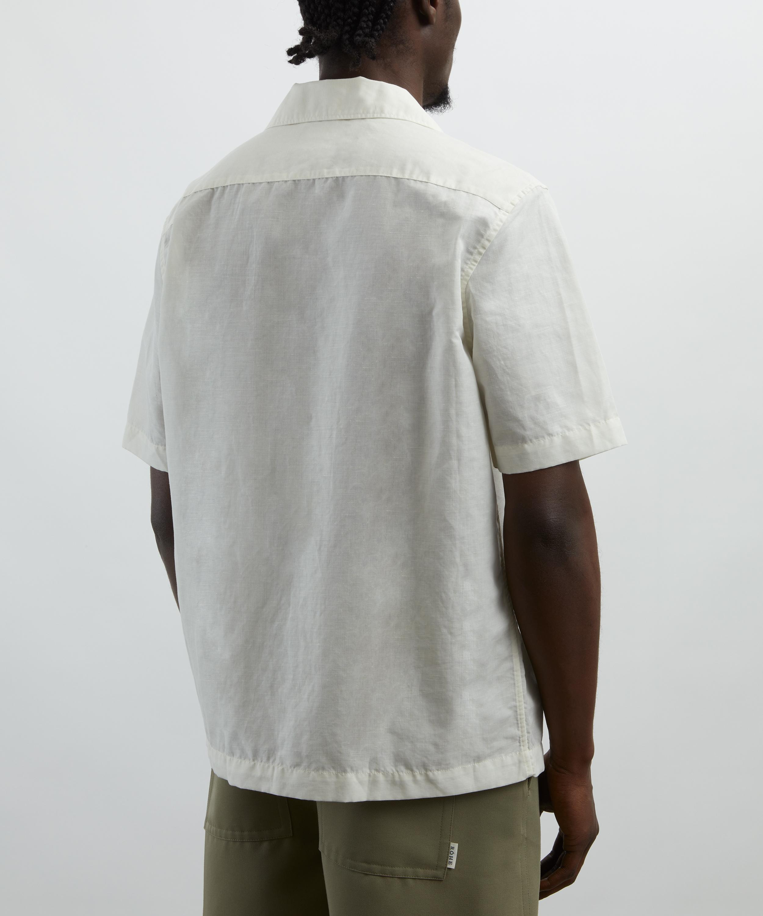 Linen Blend Revere Collar Shirt - 4