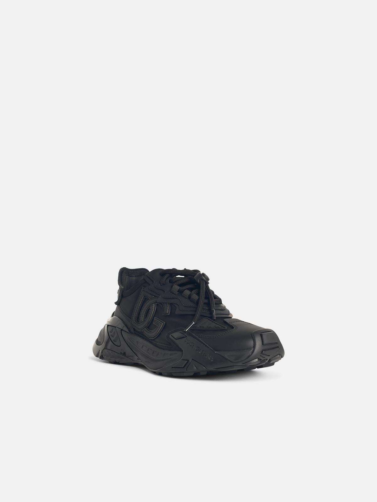 'DAYMASTER' BLACK LEATHER BLEND SNEAKERS - 2