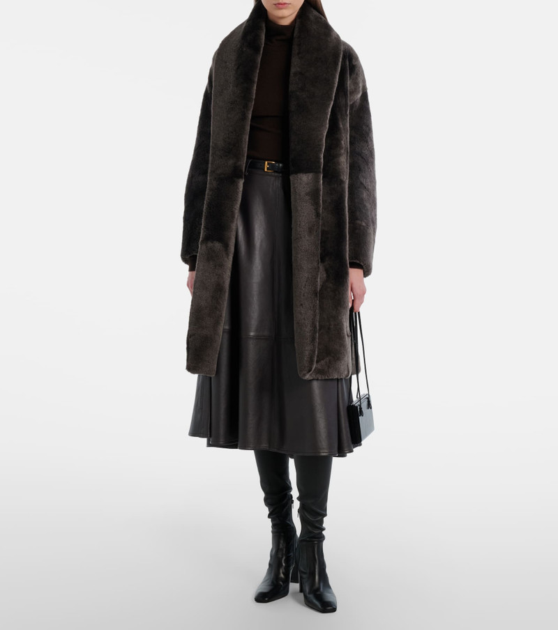 NOUR HAMMOUR Juno shearling wrap coat outlook