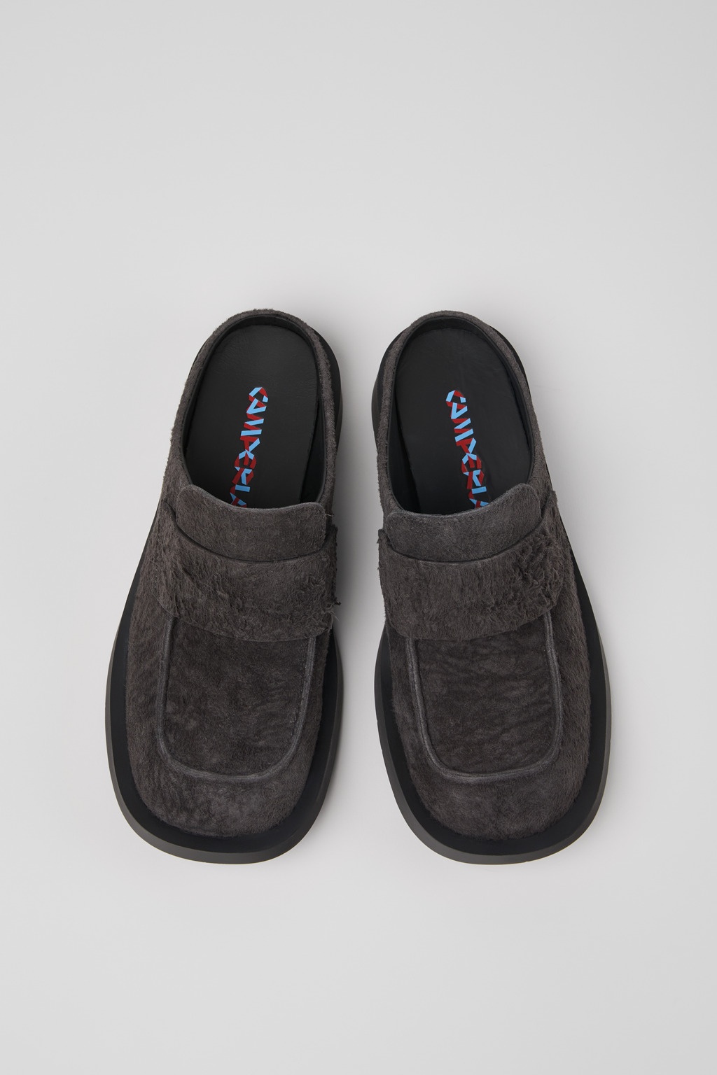 Gray Nubuck Slide Loafers - 4