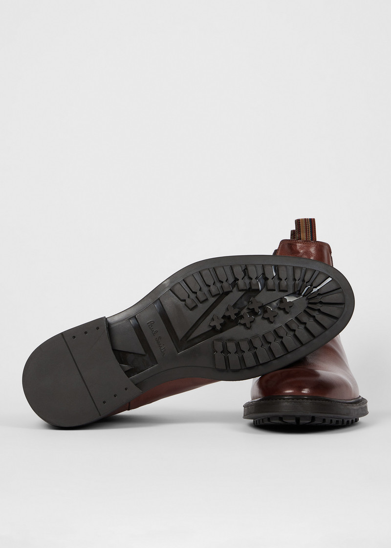 Paul Smith Brown Leather 'Sidney' Boots outlook