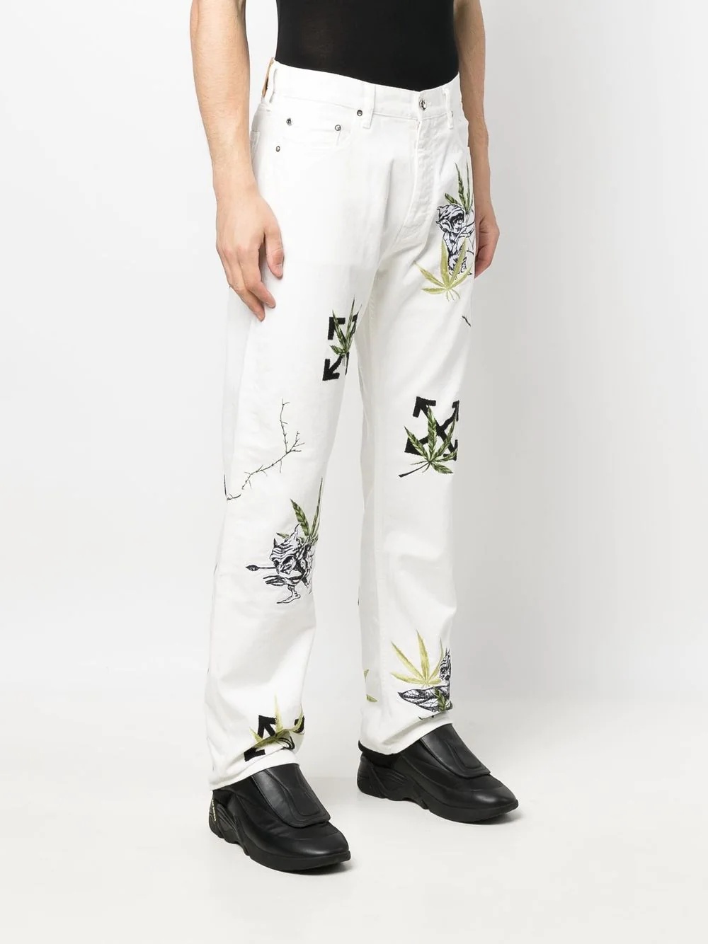 Weed Arrows straight-leg jeans - 3