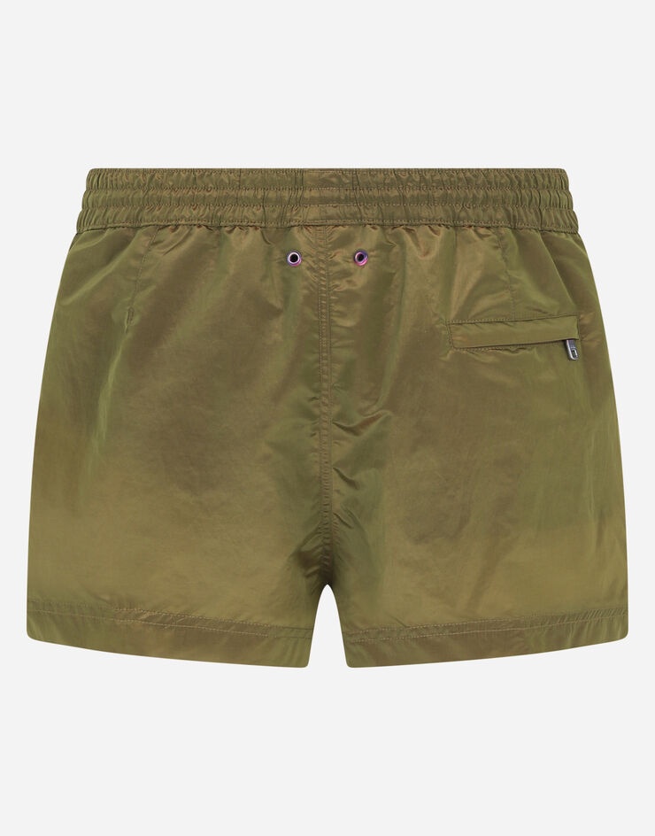 Short iridescent fabric swim trunks with DG logo - 3