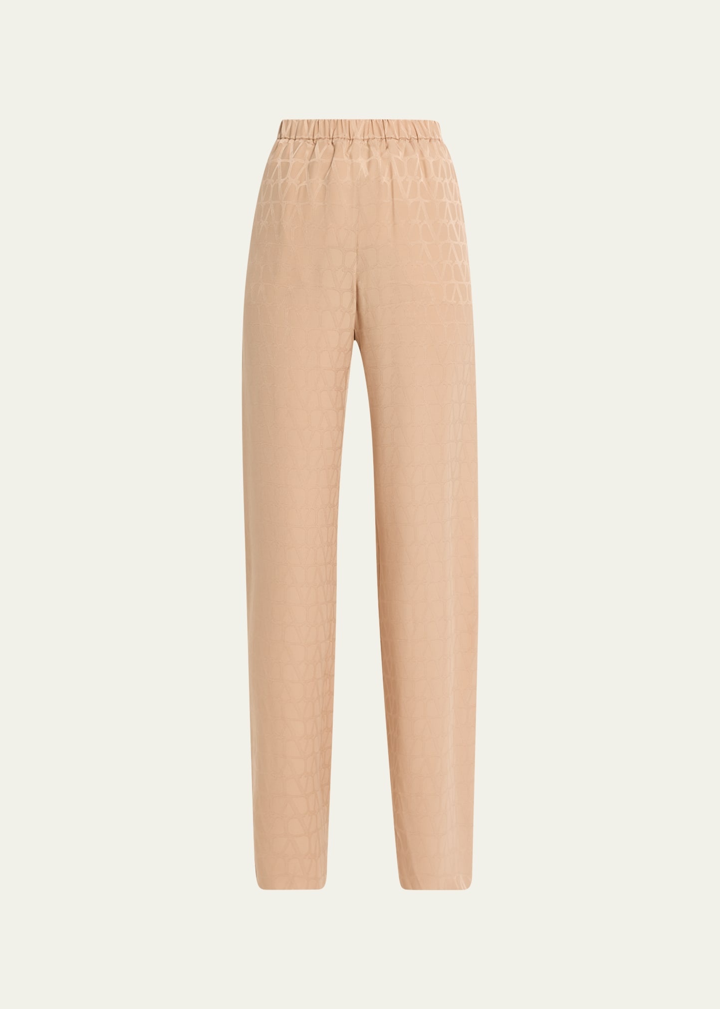 Logo Straight Silk Trousers - 1