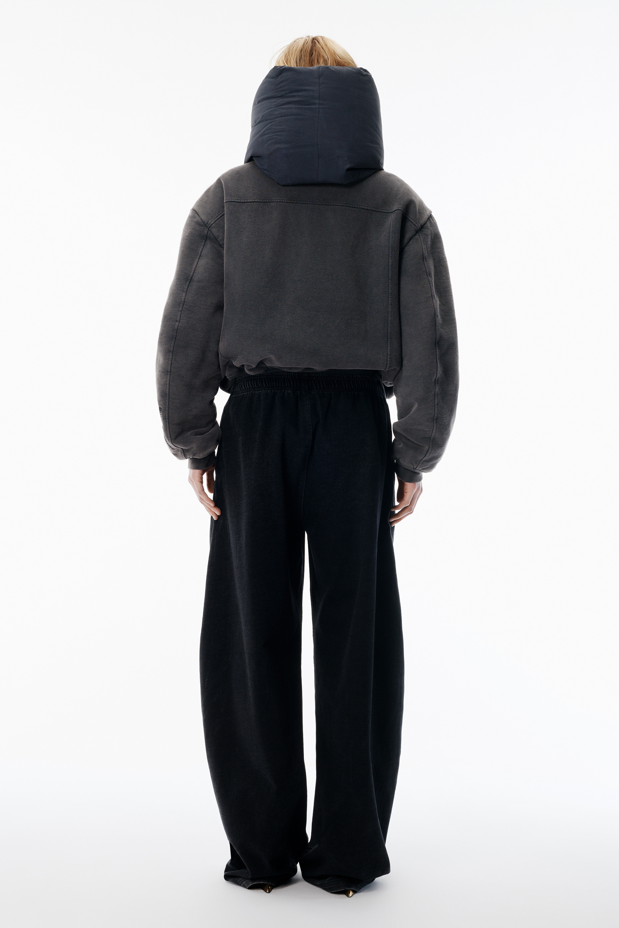 Black Brushed Denim Sweatpant - 4