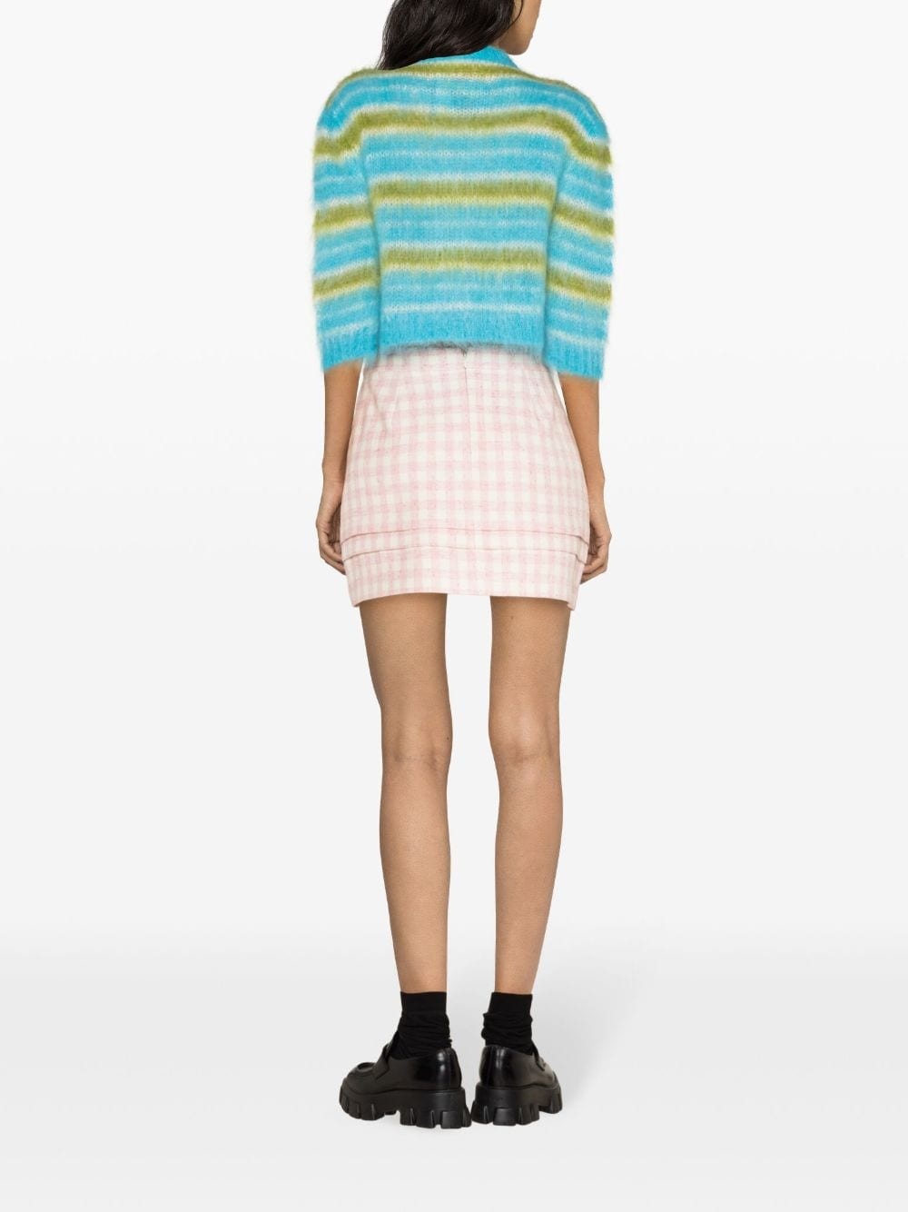 brushed striped cardigan - 3