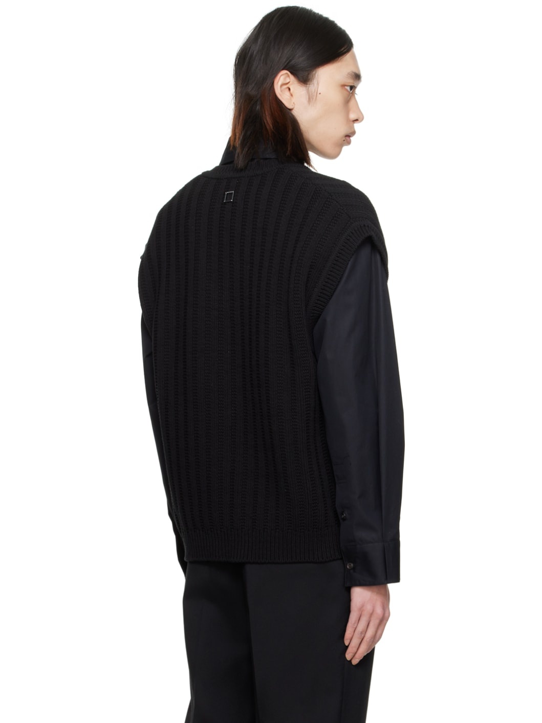 Black V-Neck Vest - 3