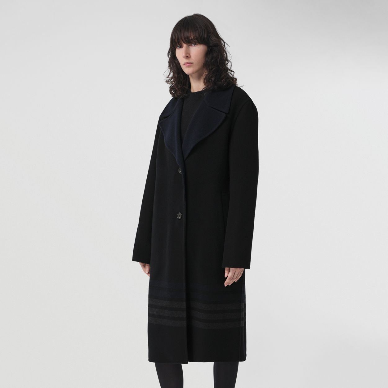 Striped Wool Cashmere Tailored Coat - 6