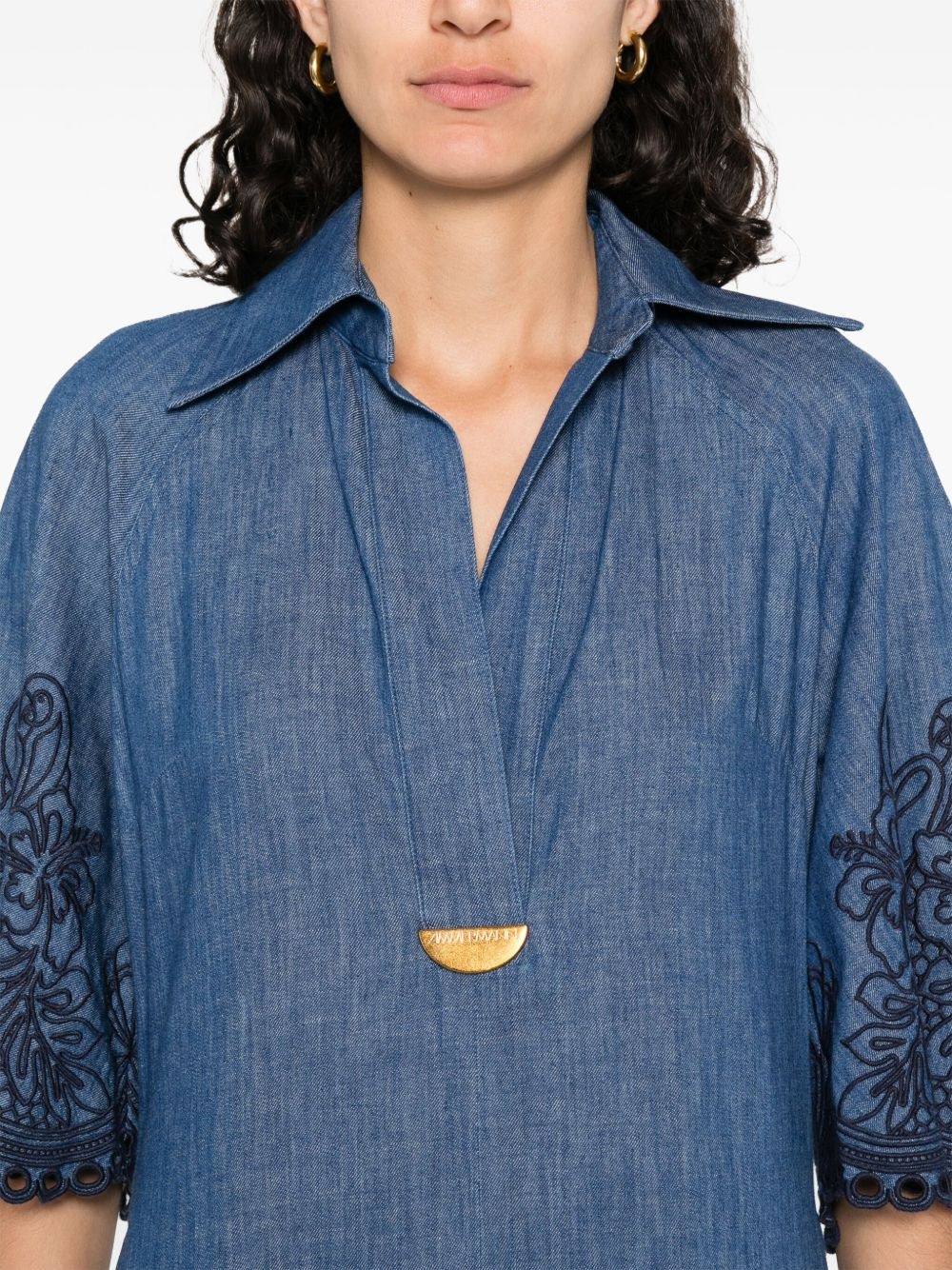 Zimmermann denim embroidered Dress - 5