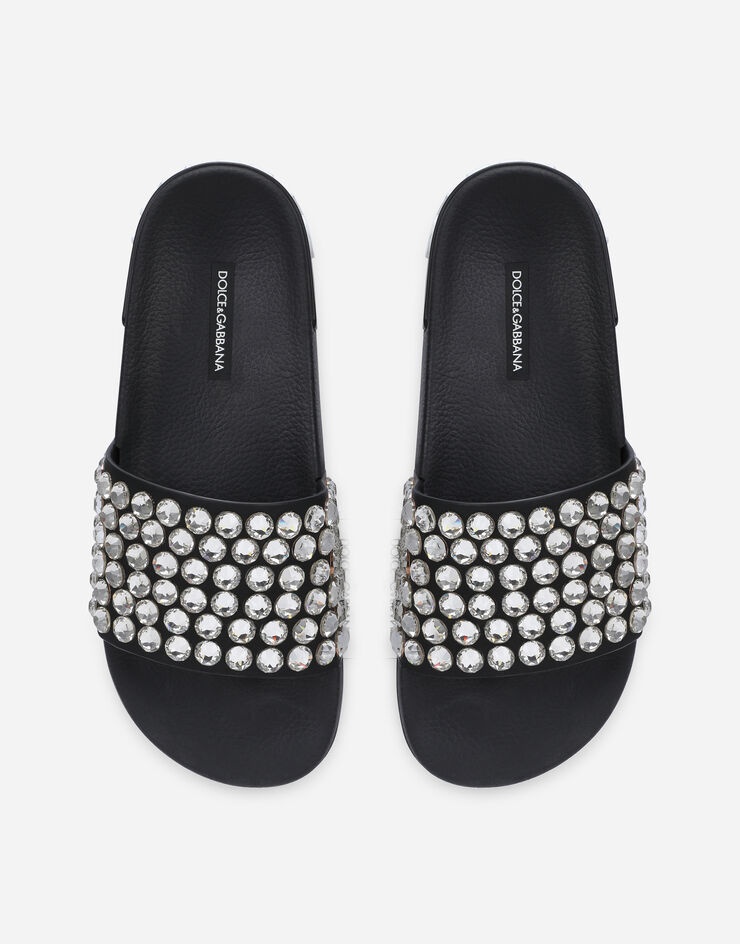 Rubber beachwear sliders with embroidery - 4