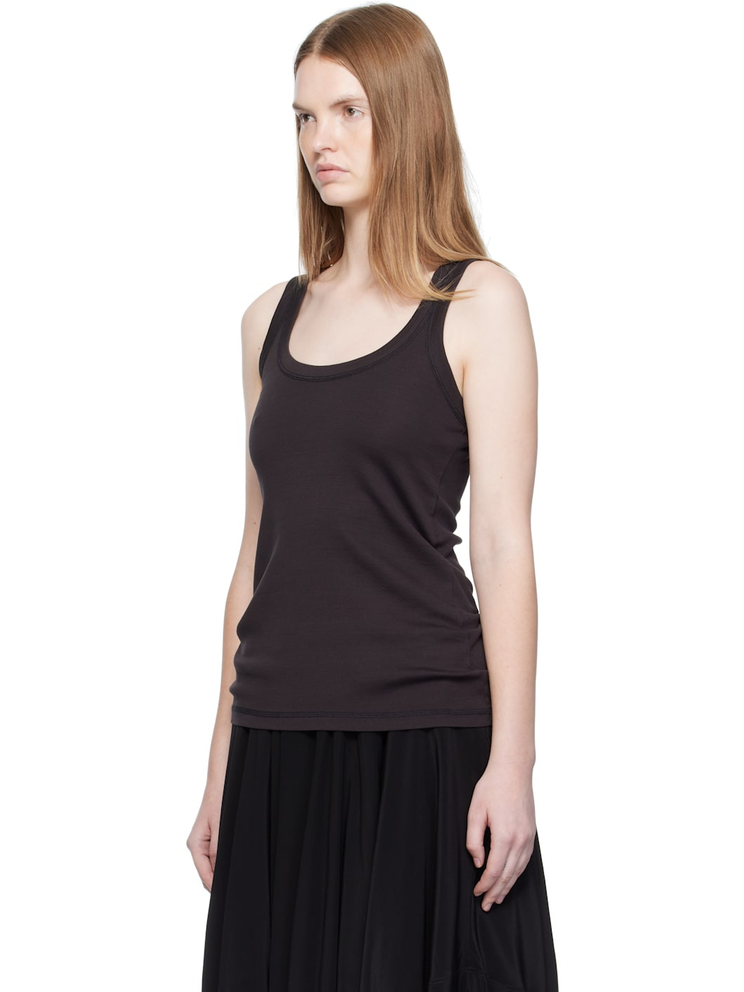 Black Rib Tank Top - 4