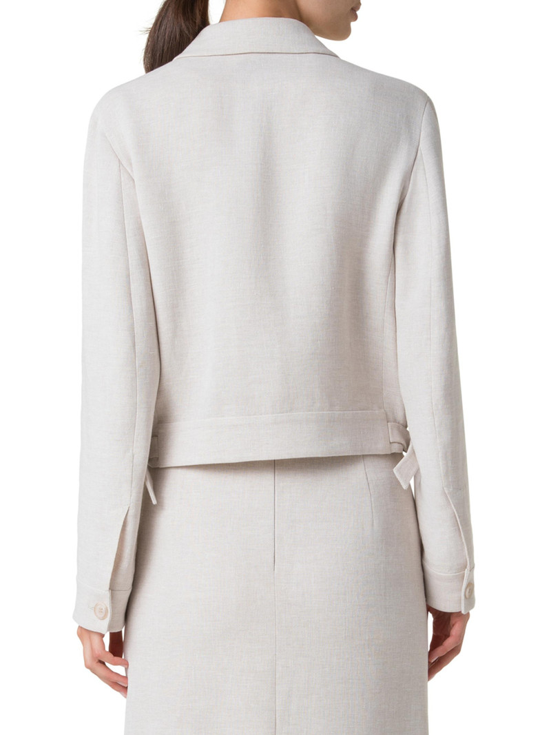 Women's Peer Linen Button-Front Jacket - Greige 5