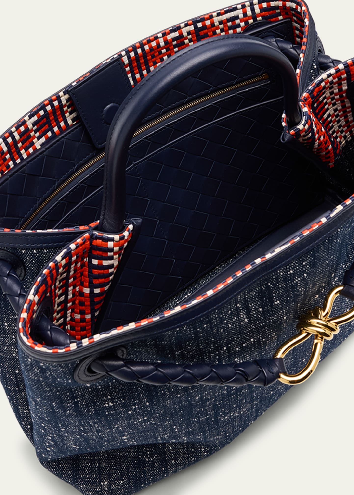 Andiamo Medium Boucle Denim Tote Bag - 4