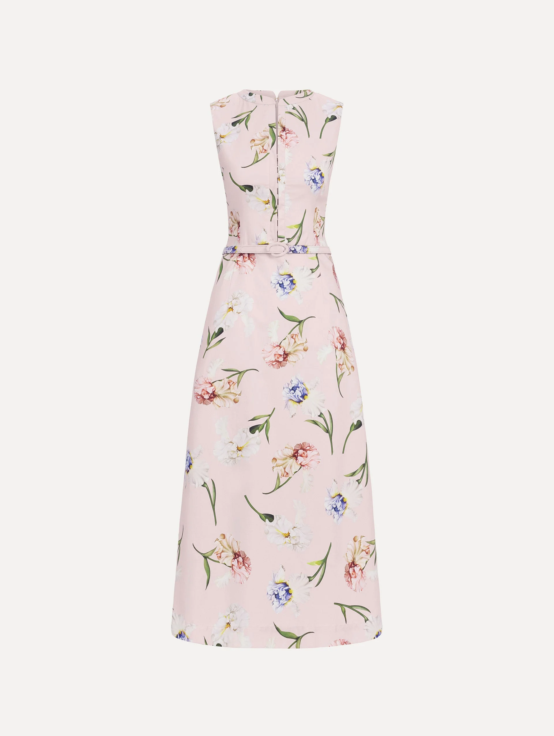 SLEEVELESS PAINTED IRIS POPLIN DAY DRESS - 1
