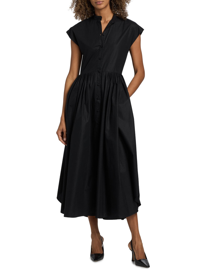 Women's Genevieve Cotton Poplin Shirtdress - Black 6