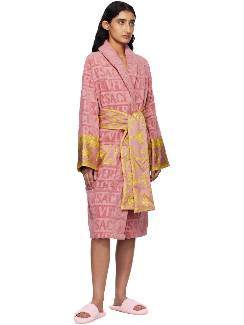 VERSACE Pink 'Versace' Allover Slippers outlook