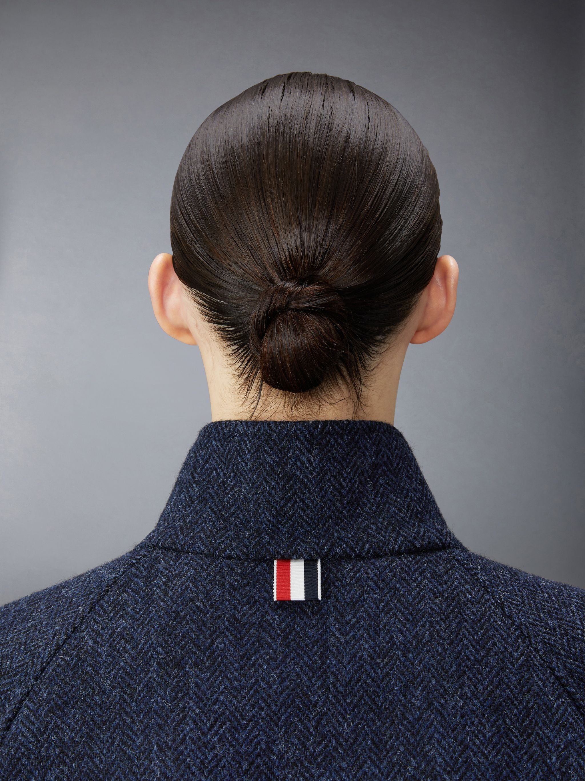 Herringbone Harris Tweed Midi Raglan Funnel Neck Coat - 6