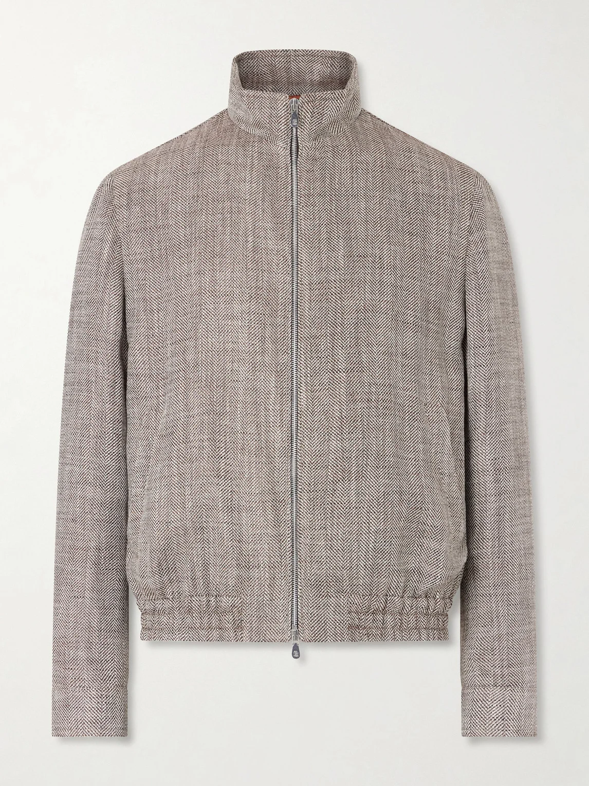 Herringbone Bomber Jacket - 1
