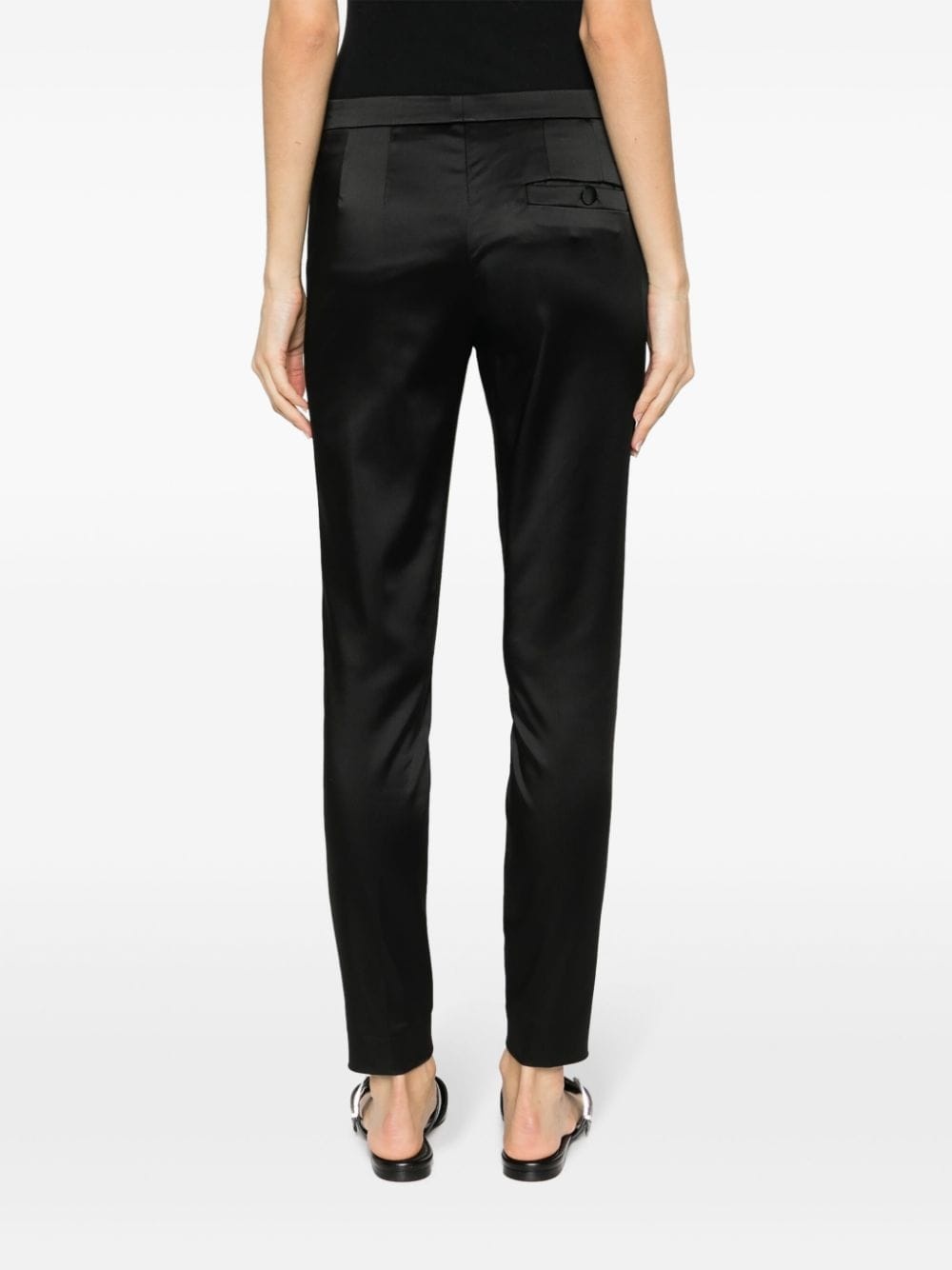 slim-cut satin-finish trousers - 4