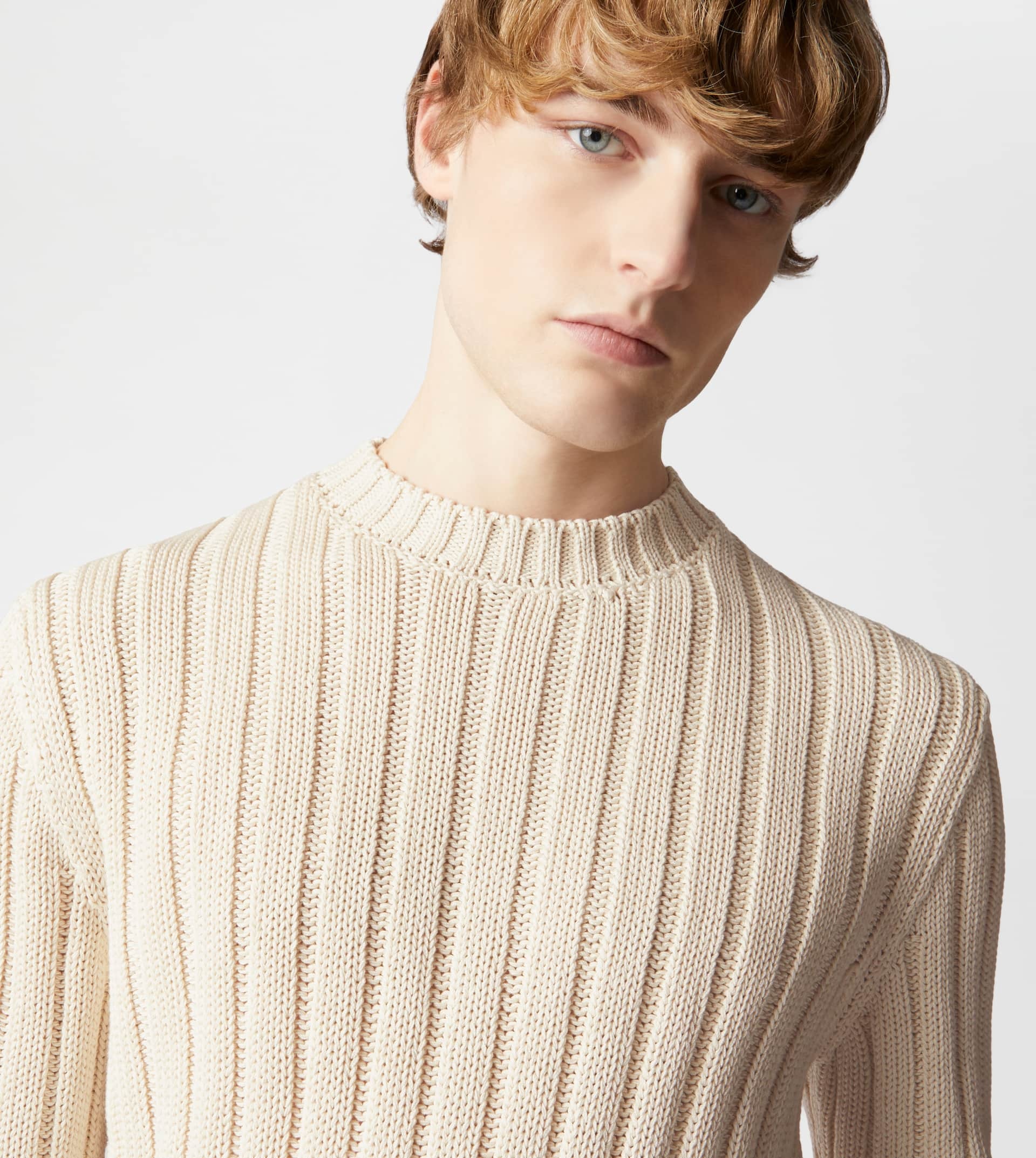 ROUND-NECK PULLOVER - WHITE - 5