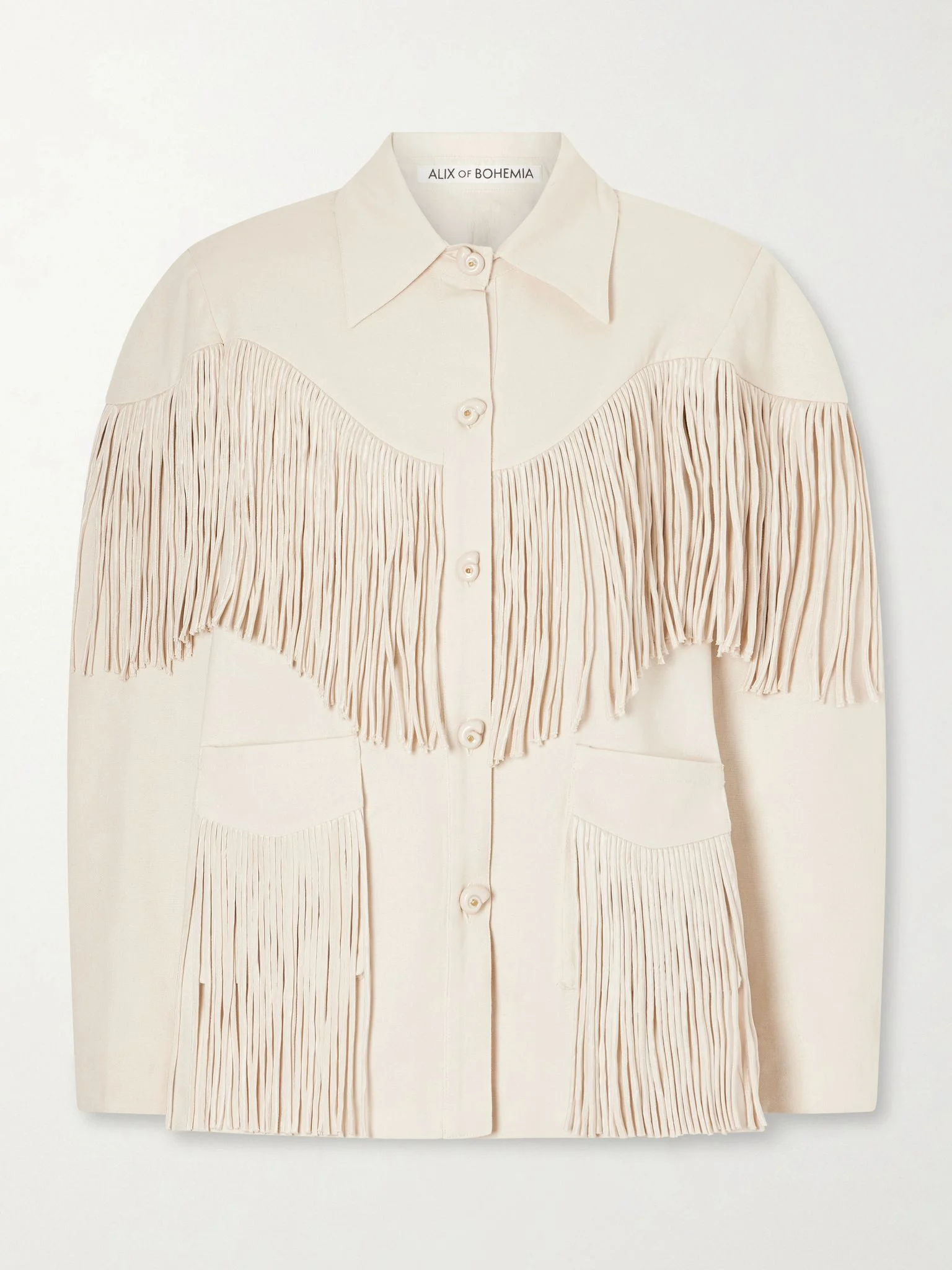Jude fringed cotton-canvas jacket Off-white - 1