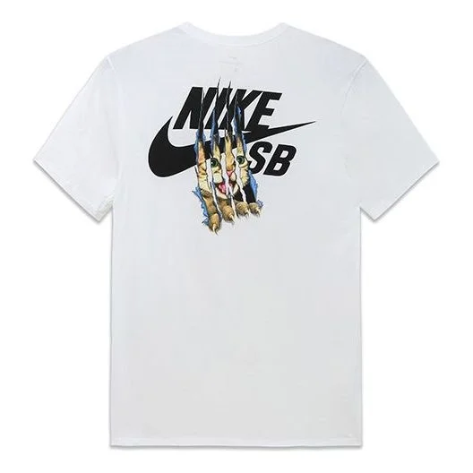 Nike SB Cat Scratch Casual Sports Breathable Short Sleeve White 816369-100 - 1