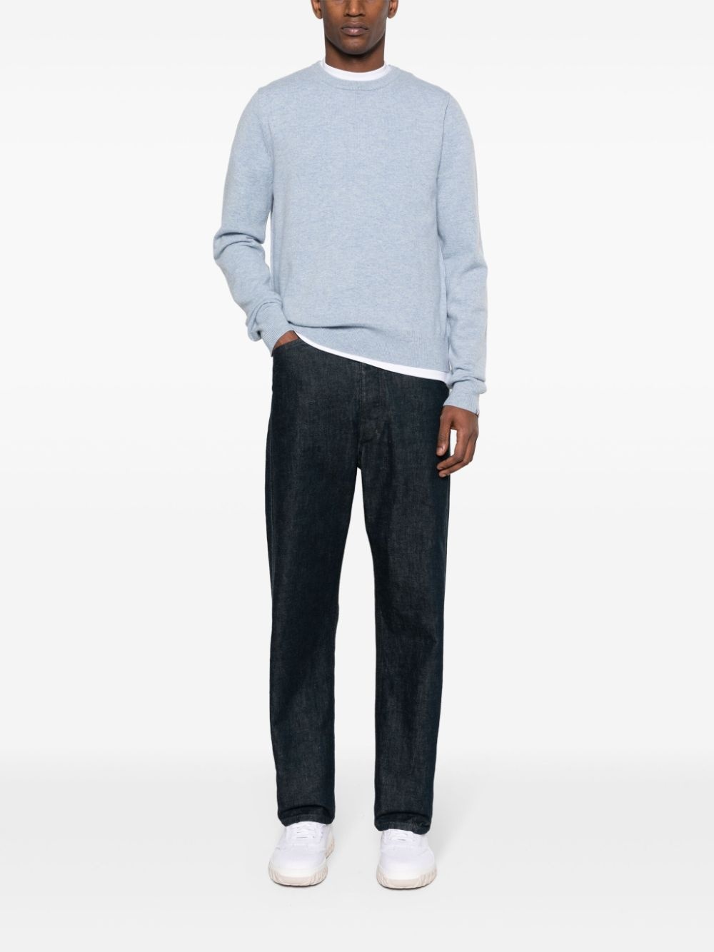 crew-neck cashmere blend jumper - 2