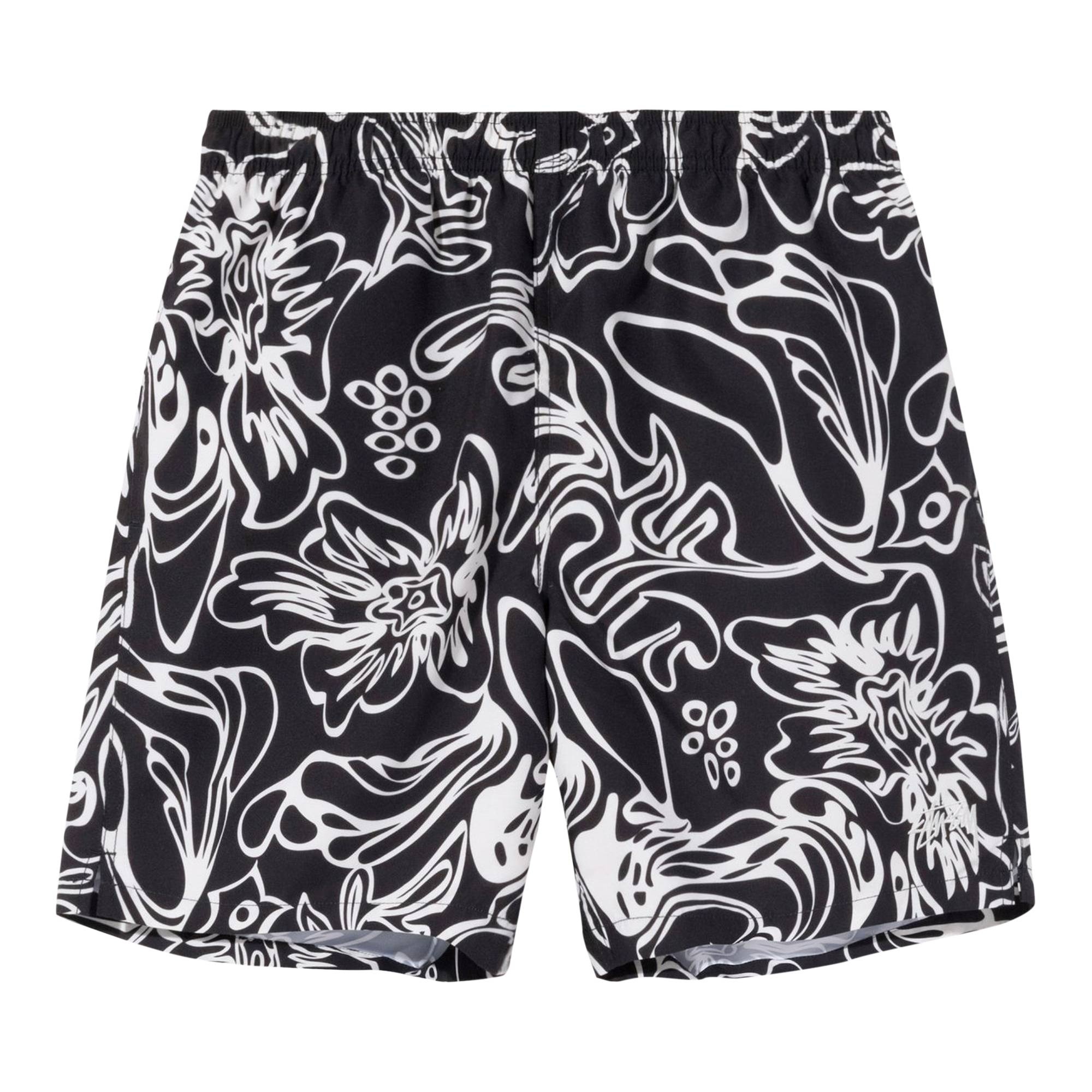 Stussy Wavy Hawaiian Water Short 'Black' - 1