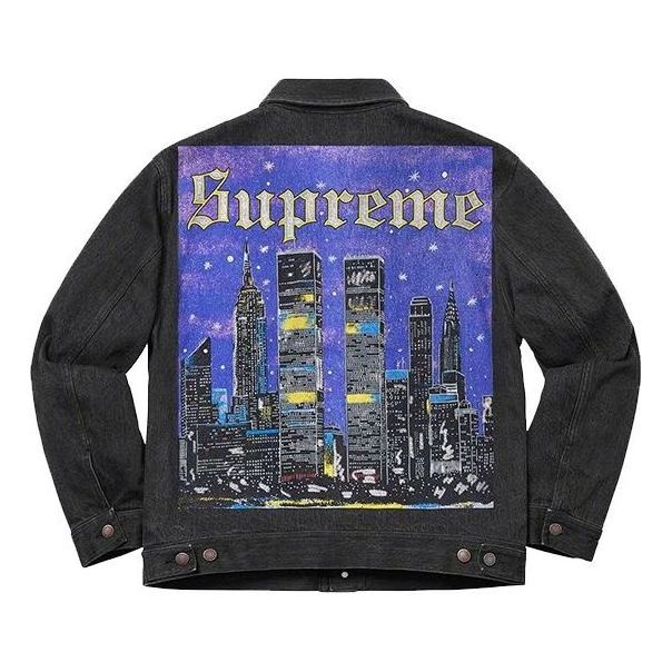 Supreme York Painted Trucker Jacket 'Black Purple' SUP-SS19-10080 - 2